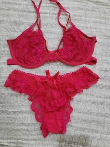 Hot Pink Lace Lingerie Set