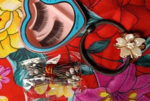 Eye Lashes , Hair Clips And Elastic Rubber