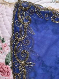 Elegant blue 💙 Embellished poncho