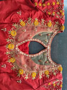 Red Embroidered Blouse