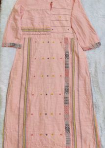 W Brand Cotton Kurta and Statement Earrings Combo