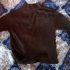 Ribbed Mock Neck Long Sleeve Top