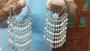 Pearl Beaded Hoop Earrings