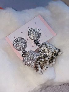 White Fancy Traditional Earrings