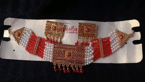 Red And White Jewelry Set