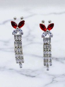 Butterfly Rhinestone Dangle Earrings