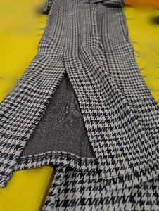 Checked Split Hem Pants