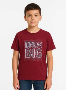 🧒 Trendy Maroon “Dream Big” T-Shirt for Boys/Girl