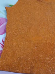 (200)Sparkly Orange Tank Top