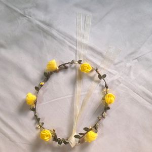 Yellow Floral &amp; Patels Tiara Hair Band Accessories