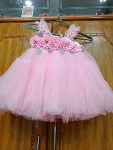 Pink Floral Tulle Dress