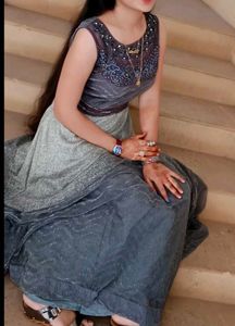 Elegant Grey Ethnic Gown