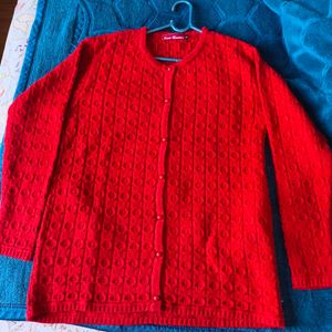 Red Knit Cardigan
