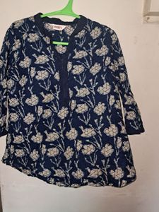 Biba 42 Printed Blue Kurti