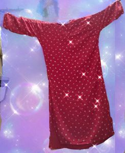 Red Ditsy Print Tunic Dress