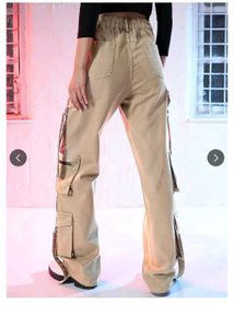 Women&#39;s Beige Straight Fit High Rise Cargo