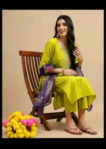 Women Fully Embroidered Kurta Pant Dupatta Sets