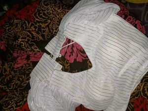 Striped V Neck Blouse