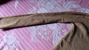 Brown V-Neck Long Pull Over