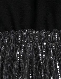Black - Tiered Sparkle Embellishment Party Dress