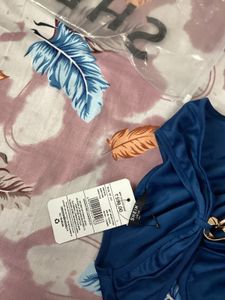 Shein Navy blue Chain Halter Top