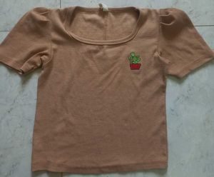 Nude Brown Top