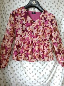 Floral Print Sheer Crop Top