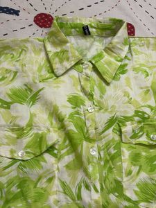 Green Floral Shirt Dress