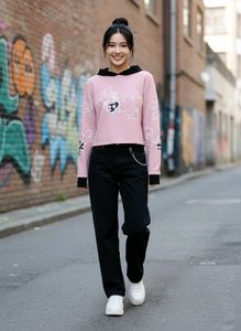 Pink/Peach crop Hoodie 🩷