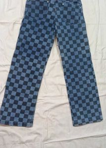 💙Checkered Wide Leg Jeans💙