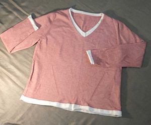 Pink Sweater &amp; White Skirt Set