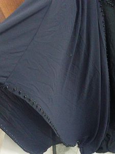 Modesty Navy Blue And Black Kaftan Abaya