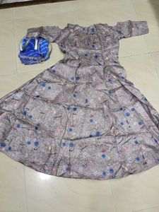 Elegant Ethnic Gown with dupatta and belt