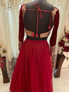 Maroon Embroidered Lehenga Choli