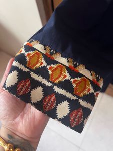 Beautiful Geometric Work Blue Top