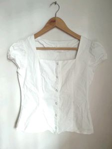 White Square Neck Beautiful Corset Top