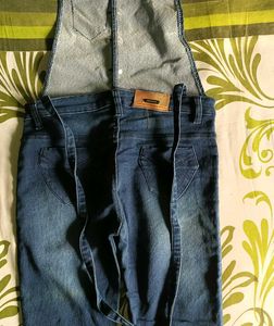 Denim Button-Down Overalls
