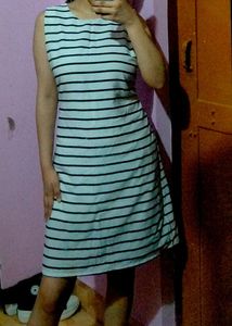 Black And White Stripes Dress For Women
