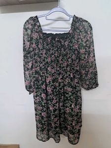 Floral Print Polyster Dress