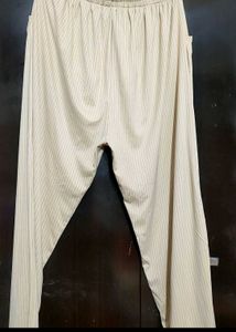 Cream Trouser Black Lining Print For 36 Waist