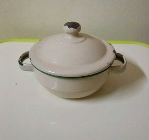 Vintage Green Enamel Pot  Combo Big N Small