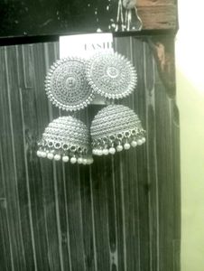 Silver Jhumka Earrings