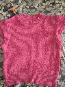 Pink Knit Sleeveless Top