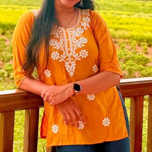 Yellow Embroidered Kurta