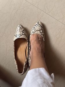 Snakeskin Pointed Toe Flats
