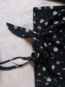 Floral Tie-Front Long Sleeve Top