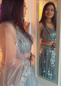 Silver Sequence Lehnga