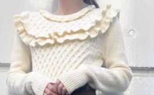 New Arrivals 00's Ivory frill design knit sweater