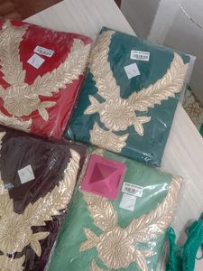 Trendy Designer Suits Top Organza With Patch Work