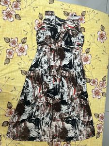 Abstract Print Sleeveless A Line Kurta